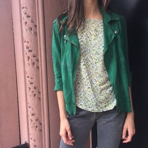 ACNE STUDIOS Green Suede Jacket
